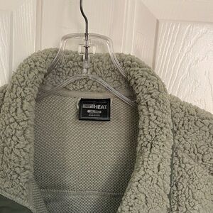 32 Degrees Women's Light Sage Green Teddy Fleece Jacket